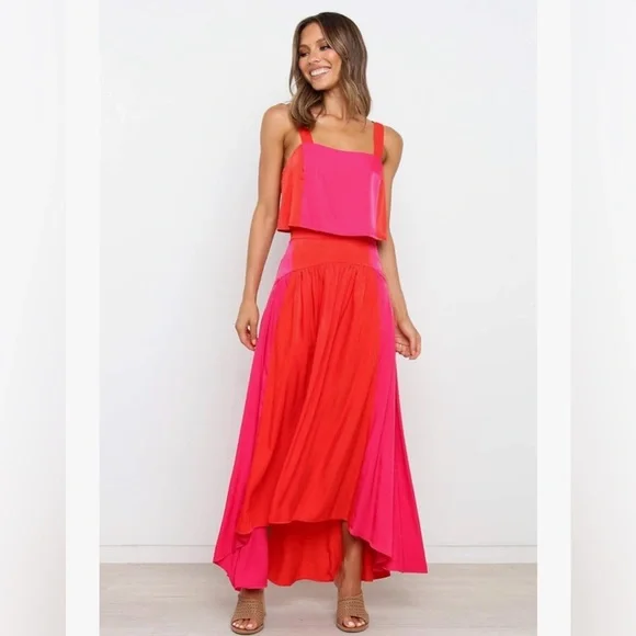 Petal & Pup Women's Lula high low skirt, Pink/Red, XS - Picture 3 of 12